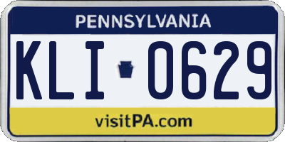 PA license plate KLI0629