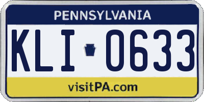 PA license plate KLI0633