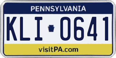 PA license plate KLI0641