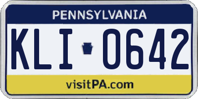 PA license plate KLI0642