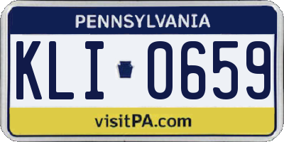 PA license plate KLI0659