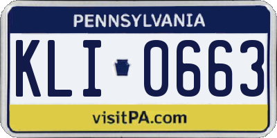 PA license plate KLI0663