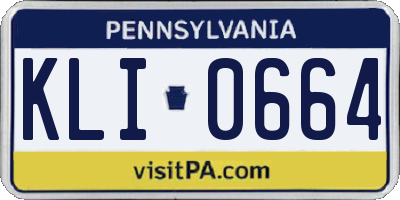 PA license plate KLI0664