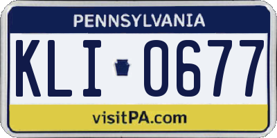 PA license plate KLI0677