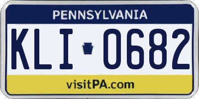 PA license plate KLI0682