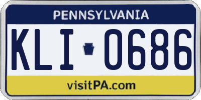 PA license plate KLI0686
