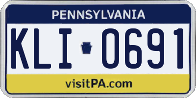 PA license plate KLI0691
