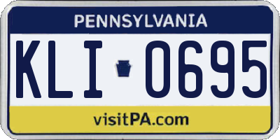 PA license plate KLI0695