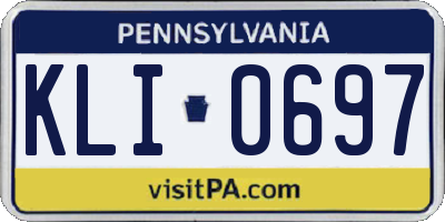PA license plate KLI0697