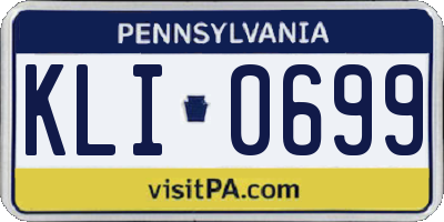 PA license plate KLI0699
