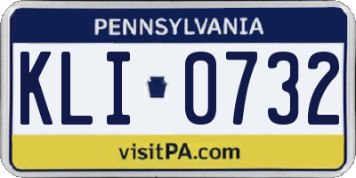 PA license plate KLI0732