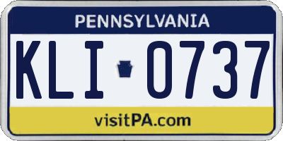 PA license plate KLI0737