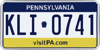 PA license plate KLI0741
