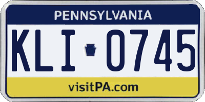 PA license plate KLI0745