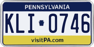 PA license plate KLI0746