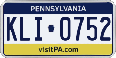 PA license plate KLI0752