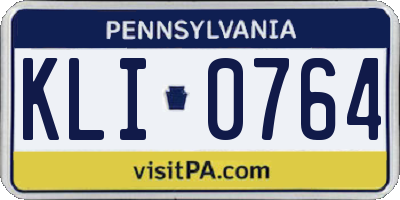 PA license plate KLI0764