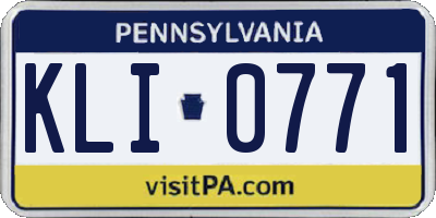 PA license plate KLI0771