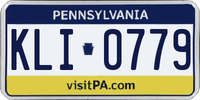PA license plate KLI0779