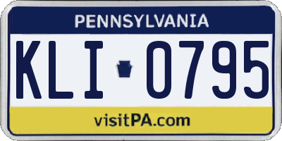 PA license plate KLI0795