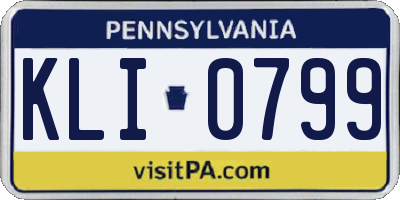 PA license plate KLI0799