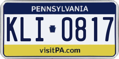 PA license plate KLI0817