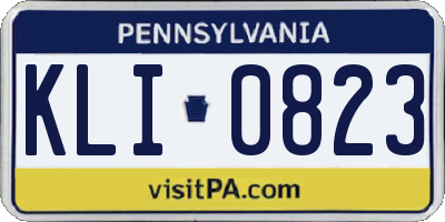 PA license plate KLI0823