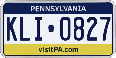 PA license plate KLI0827