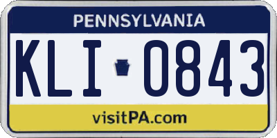PA license plate KLI0843
