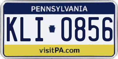 PA license plate KLI0856