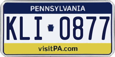 PA license plate KLI0877