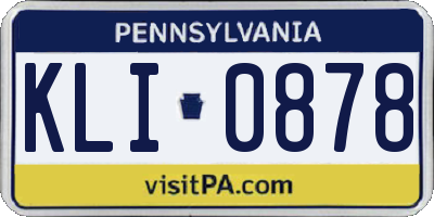 PA license plate KLI0878