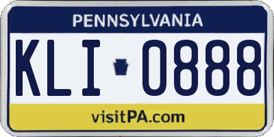 PA license plate KLI0888