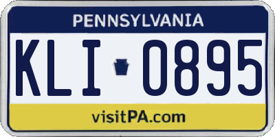 PA license plate KLI0895