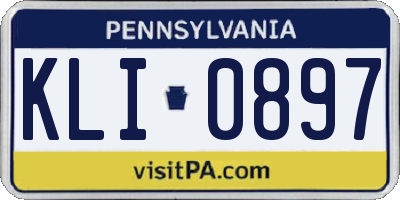 PA license plate KLI0897