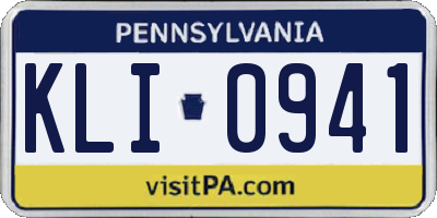 PA license plate KLI0941