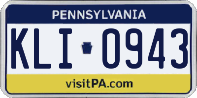 PA license plate KLI0943