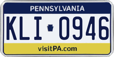 PA license plate KLI0946