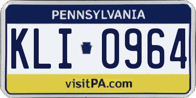 PA license plate KLI0964