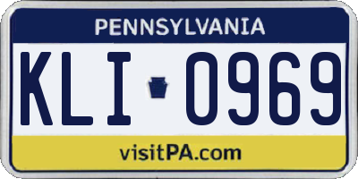 PA license plate KLI0969