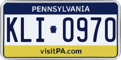 PA license plate KLI0970