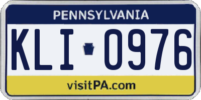 PA license plate KLI0976
