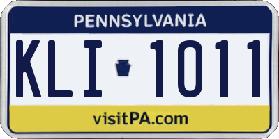 PA license plate KLI1011