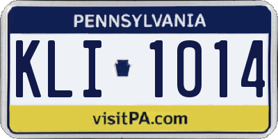 PA license plate KLI1014