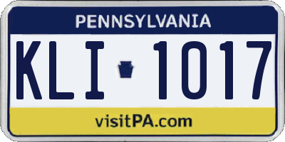 PA license plate KLI1017