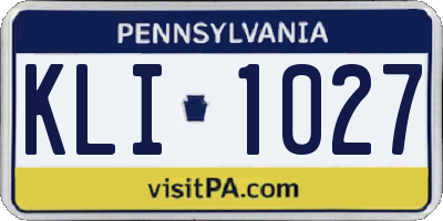 PA license plate KLI1027