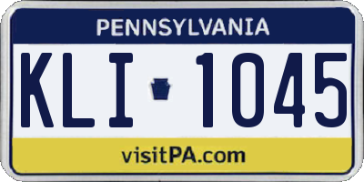 PA license plate KLI1045