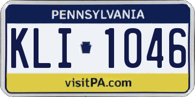 PA license plate KLI1046