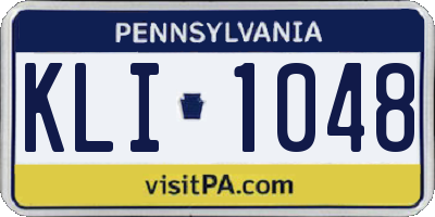 PA license plate KLI1048