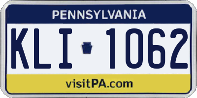 PA license plate KLI1062